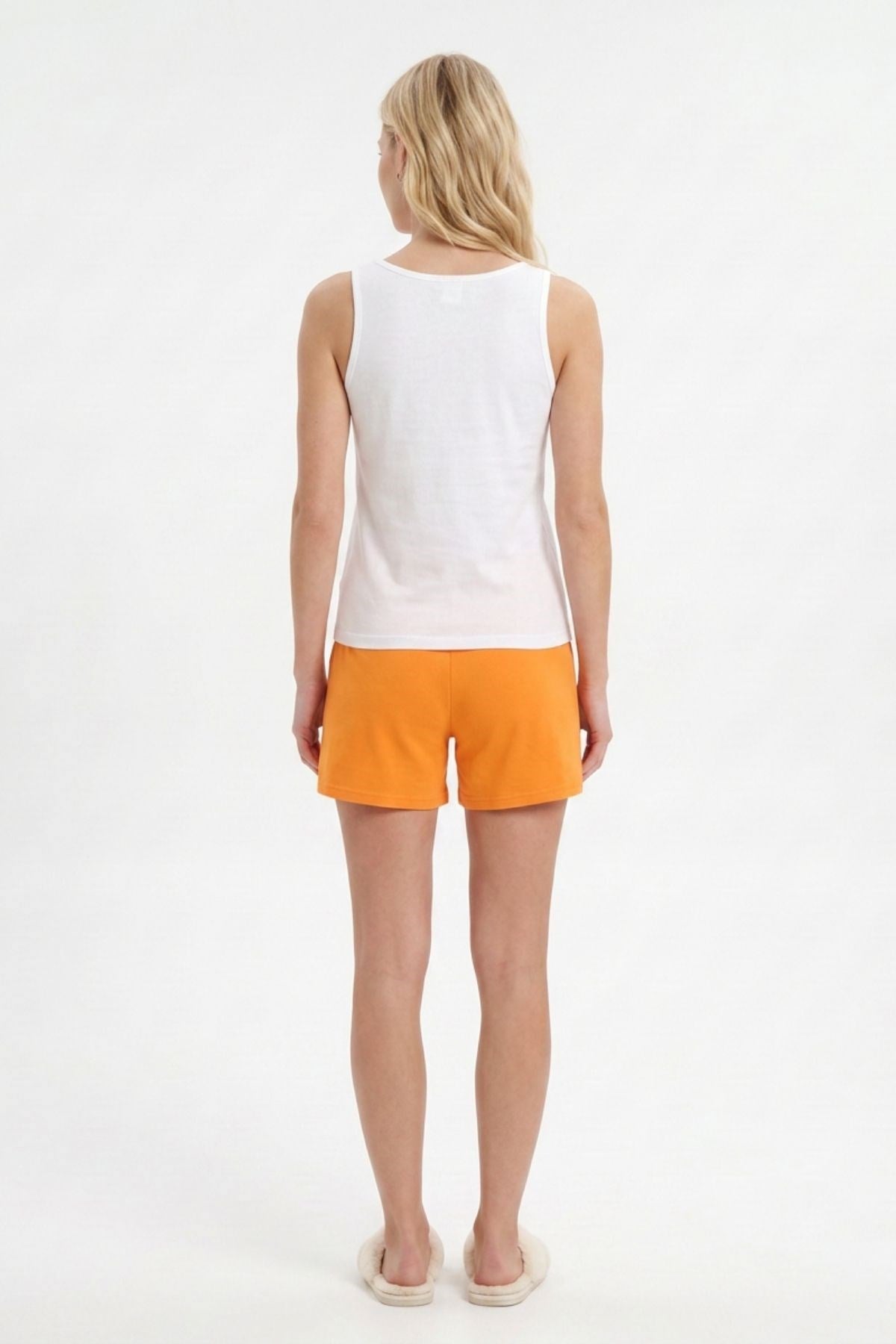 Şortlu Pijama Takımı Papaya Desenli 0417 Orange 5
