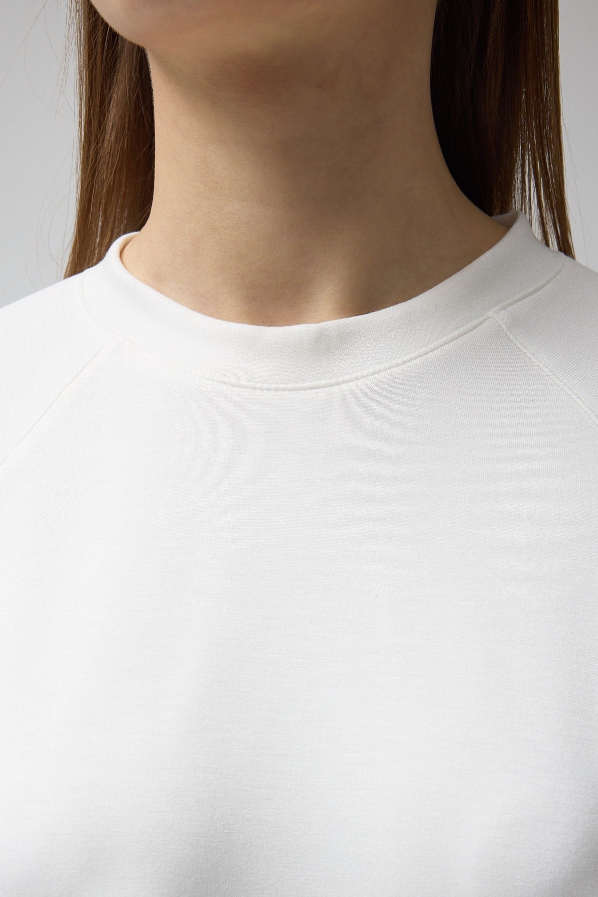 Ekru Oversize Bisiklet Yaka Kadın Sweat 8251A 4