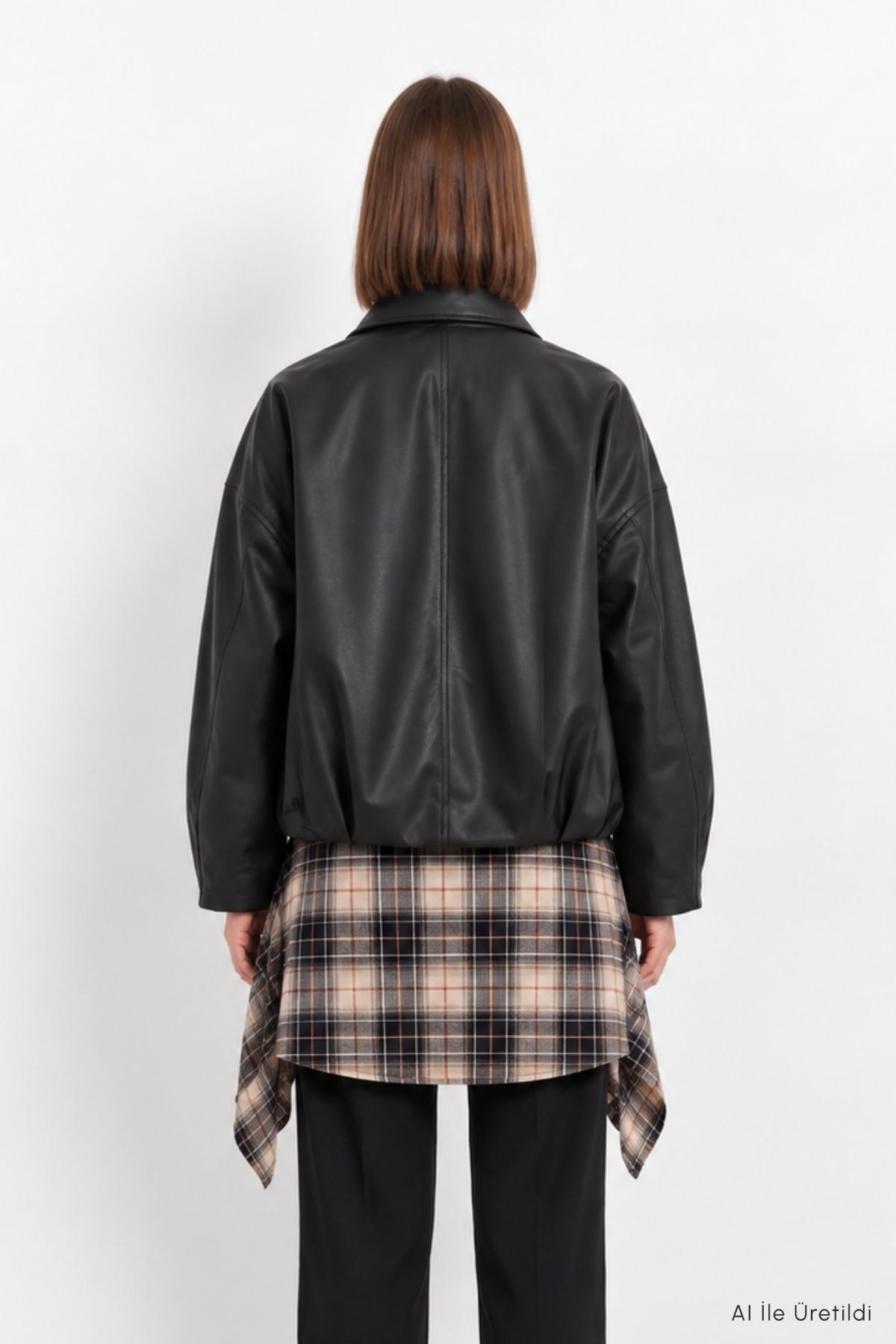 Oversize Deri Ceket 3137 Siyah 8
