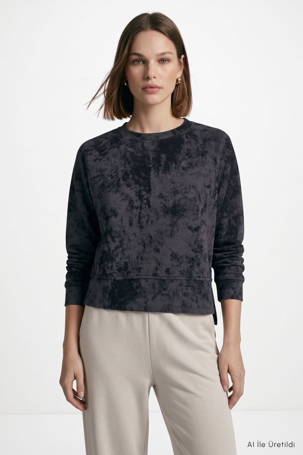 Bisiklet Yaka Kısa Sweat 3268A Siyah