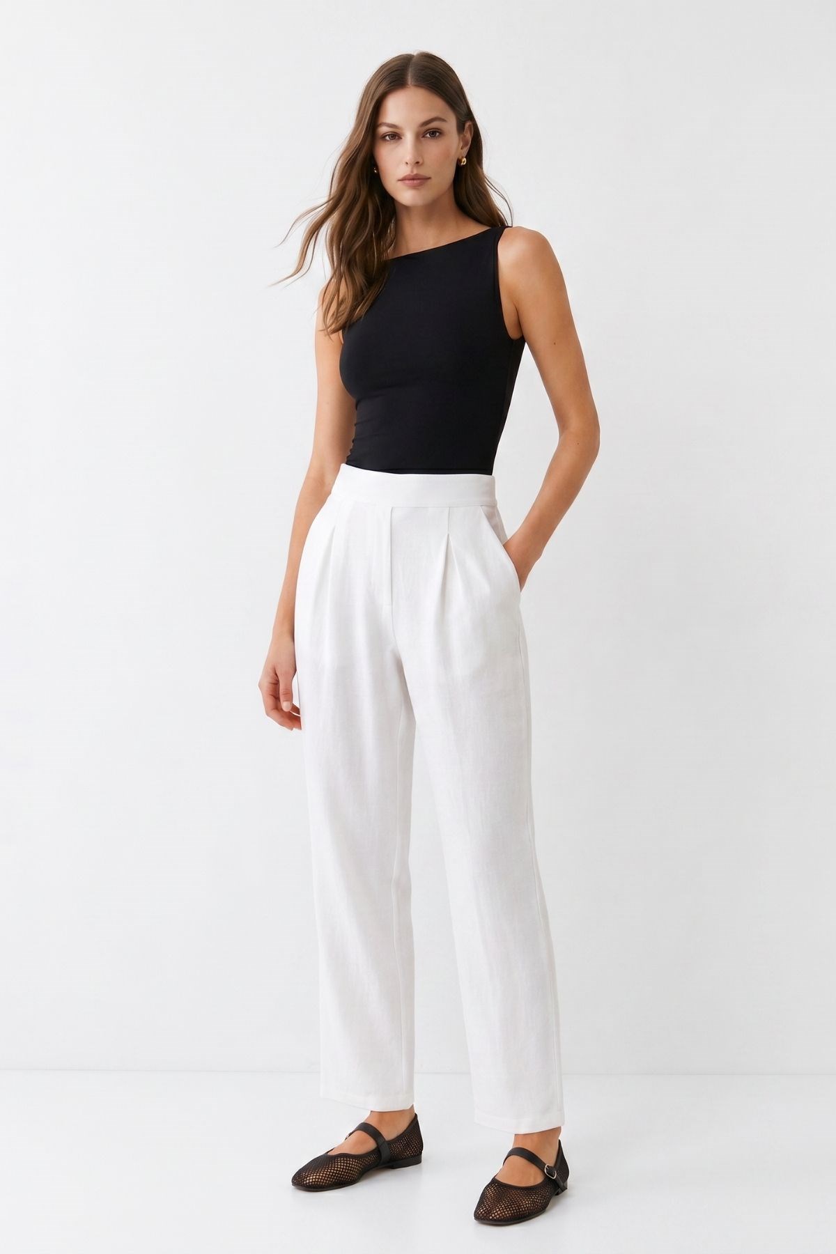 Cepli Pantolon 4678A Beyaz