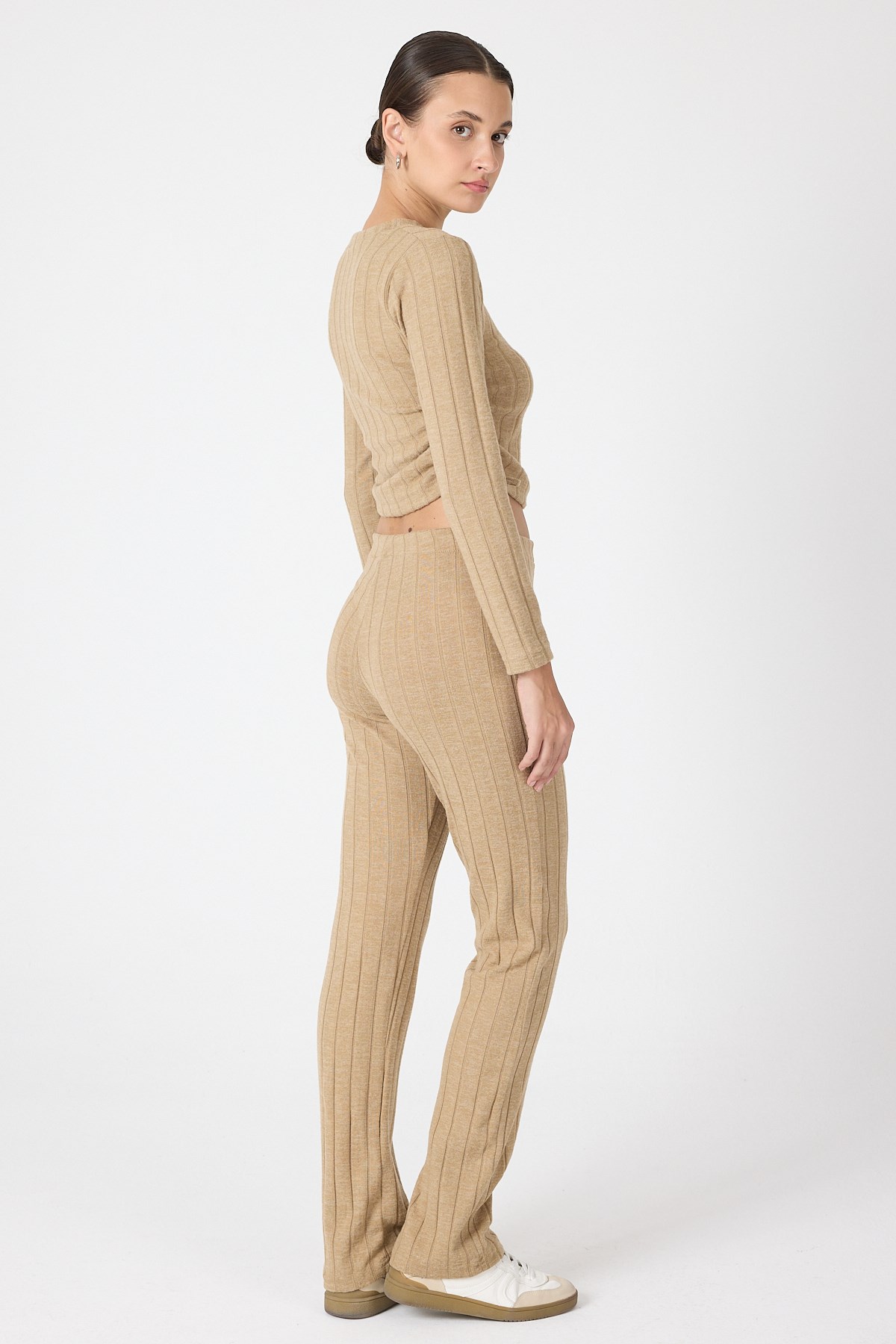 Vizon Fitilli Crop Bluz Pantolon İkili Takımı 8114A 5