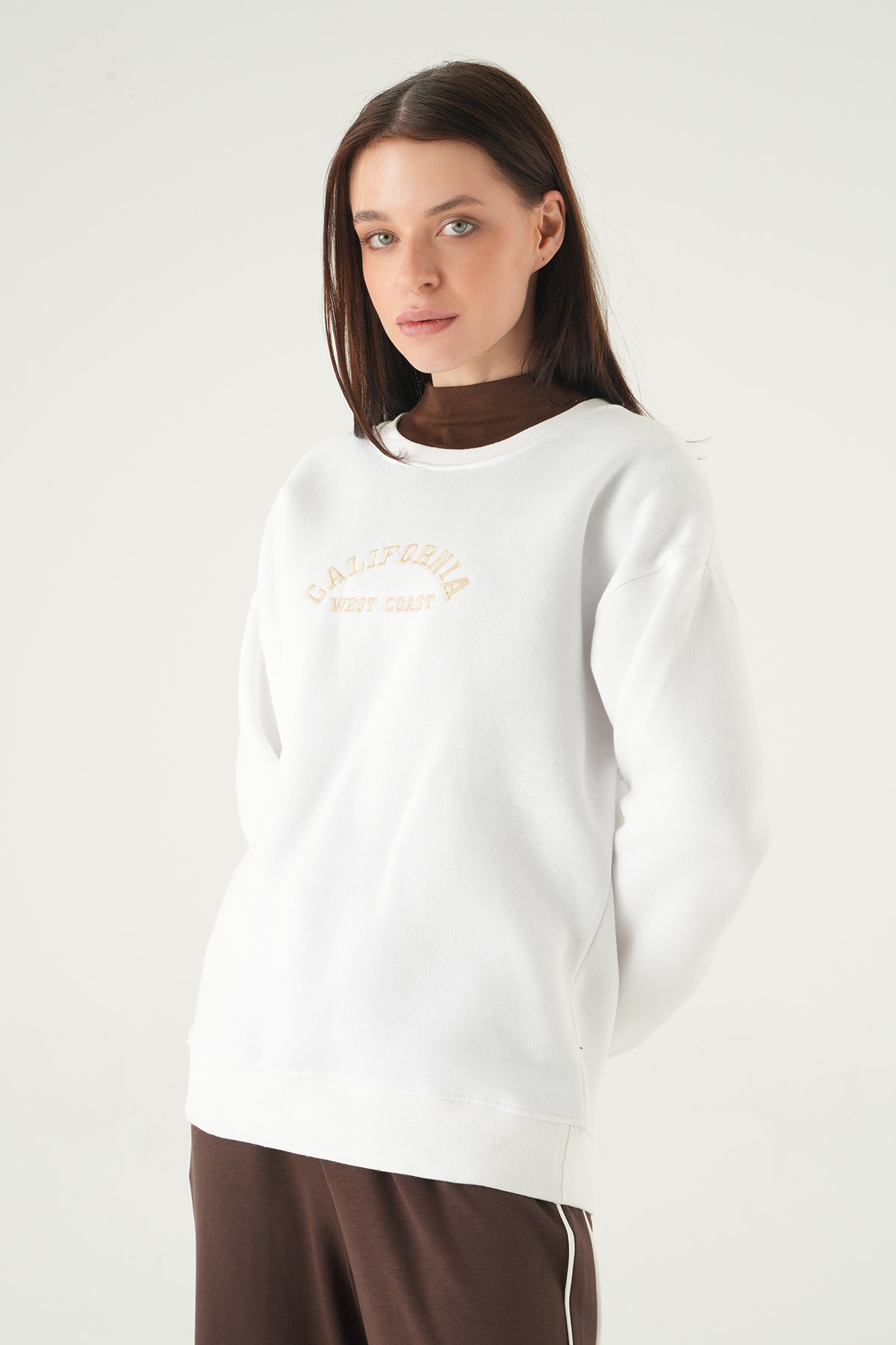 California Baskılı Sweat 1403 Ekru 7