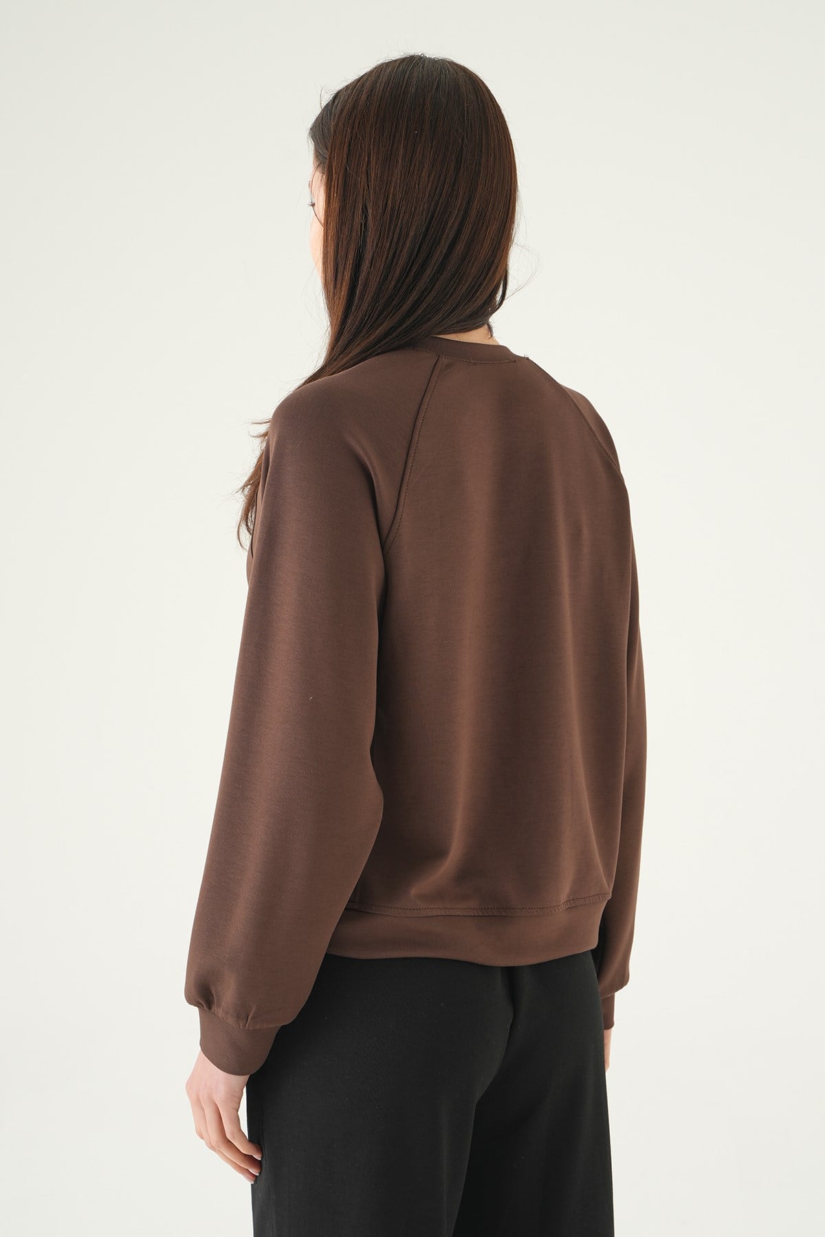 Kahve Bisiklet Yaka Sweat 8277A 5