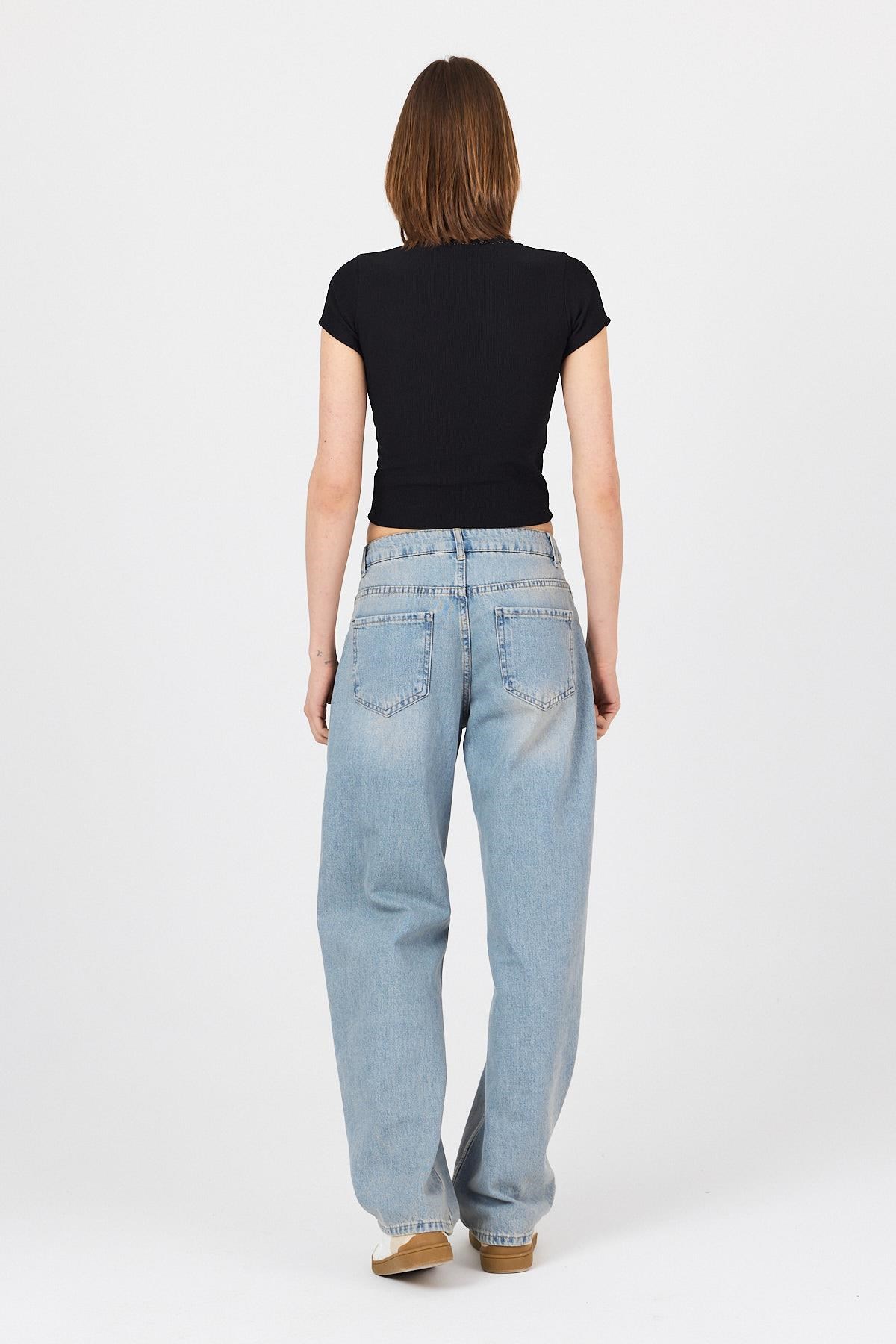 Siyah Dantel Yaka Fiyonk Detaylı Crop Tişört 2207 5