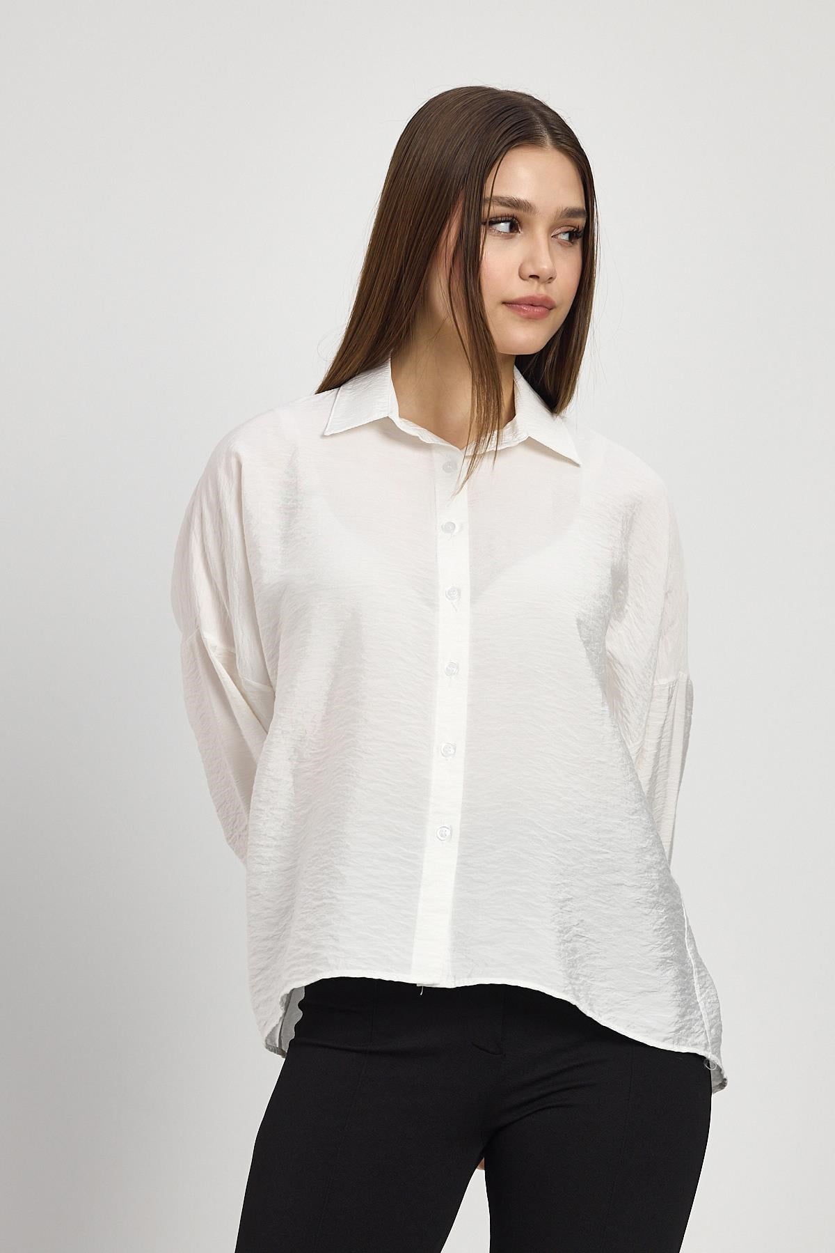 Oversize Klasik Gömlek 4316A Beyaz 4