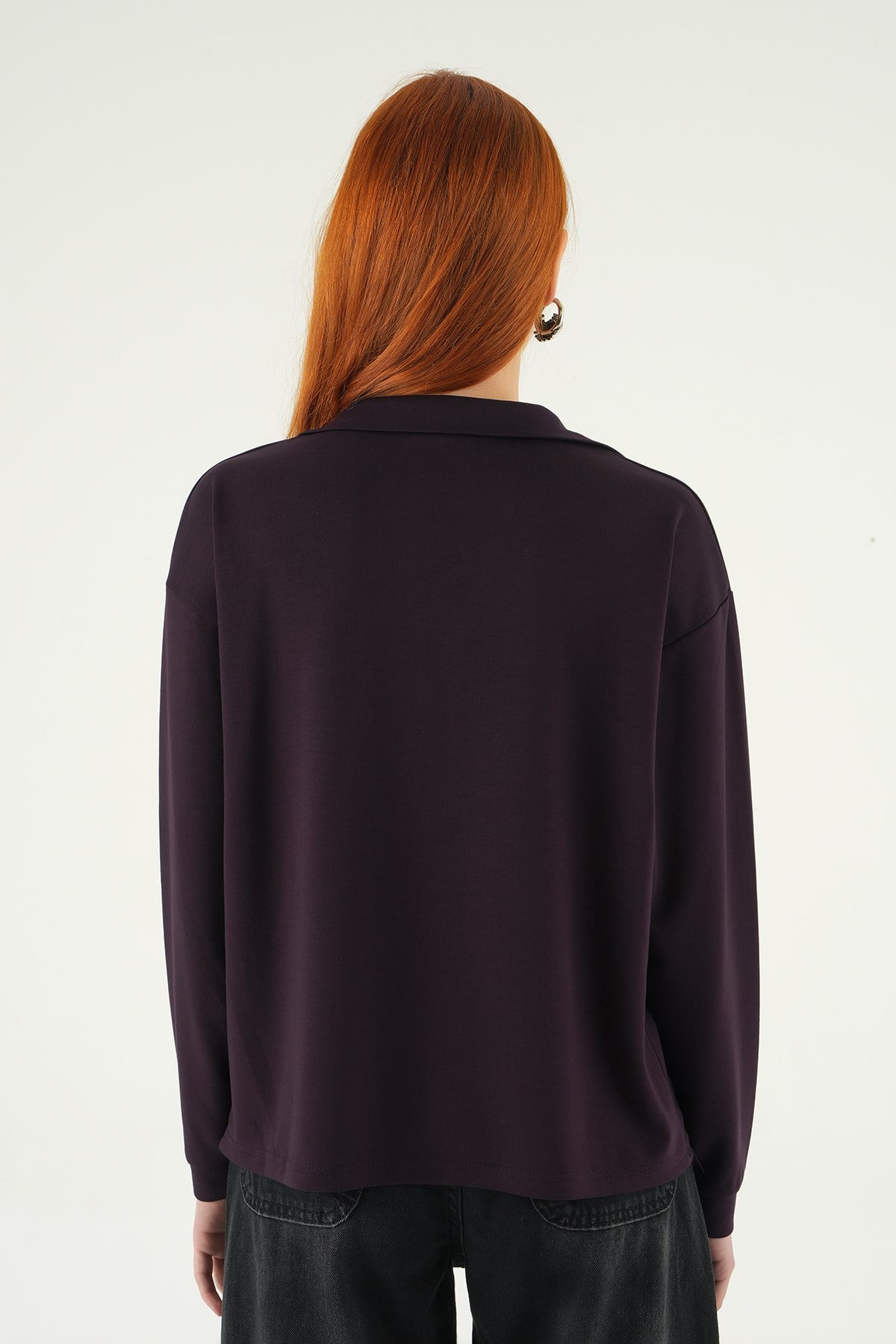 Mürdüm Gömlek Yaka Sweat 8275A 5