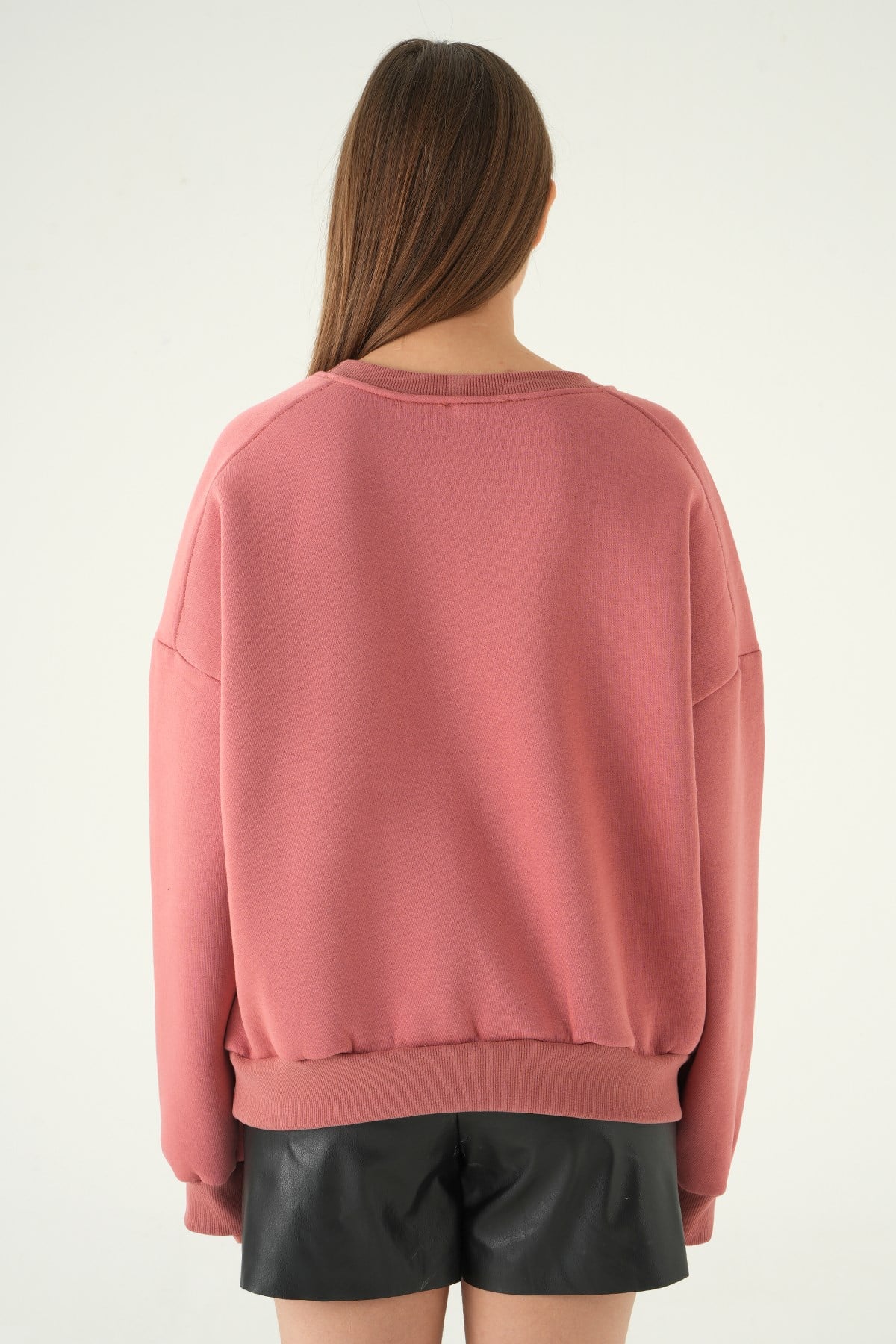 Bisiklet Yaka Sweat 1029 Gül Kurusu 5