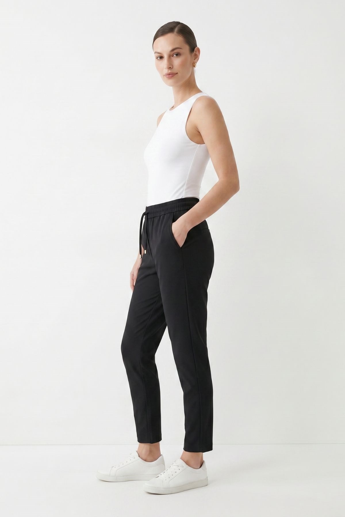 Beli Lastikli Cepli Dar Paça Pantolon 3211 Siyah 2