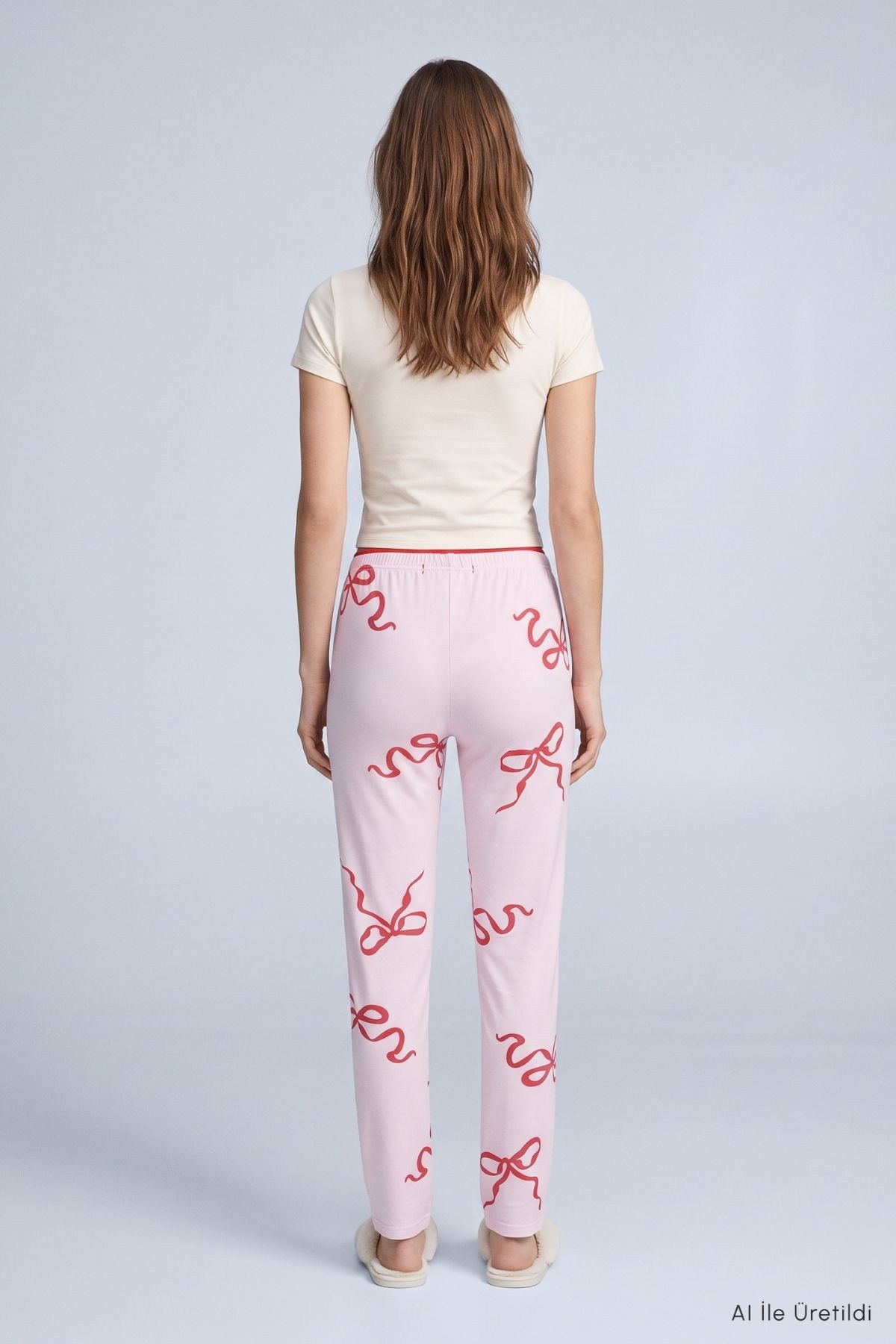 Kurdele Desen Pijama 4555 Pembe 4
