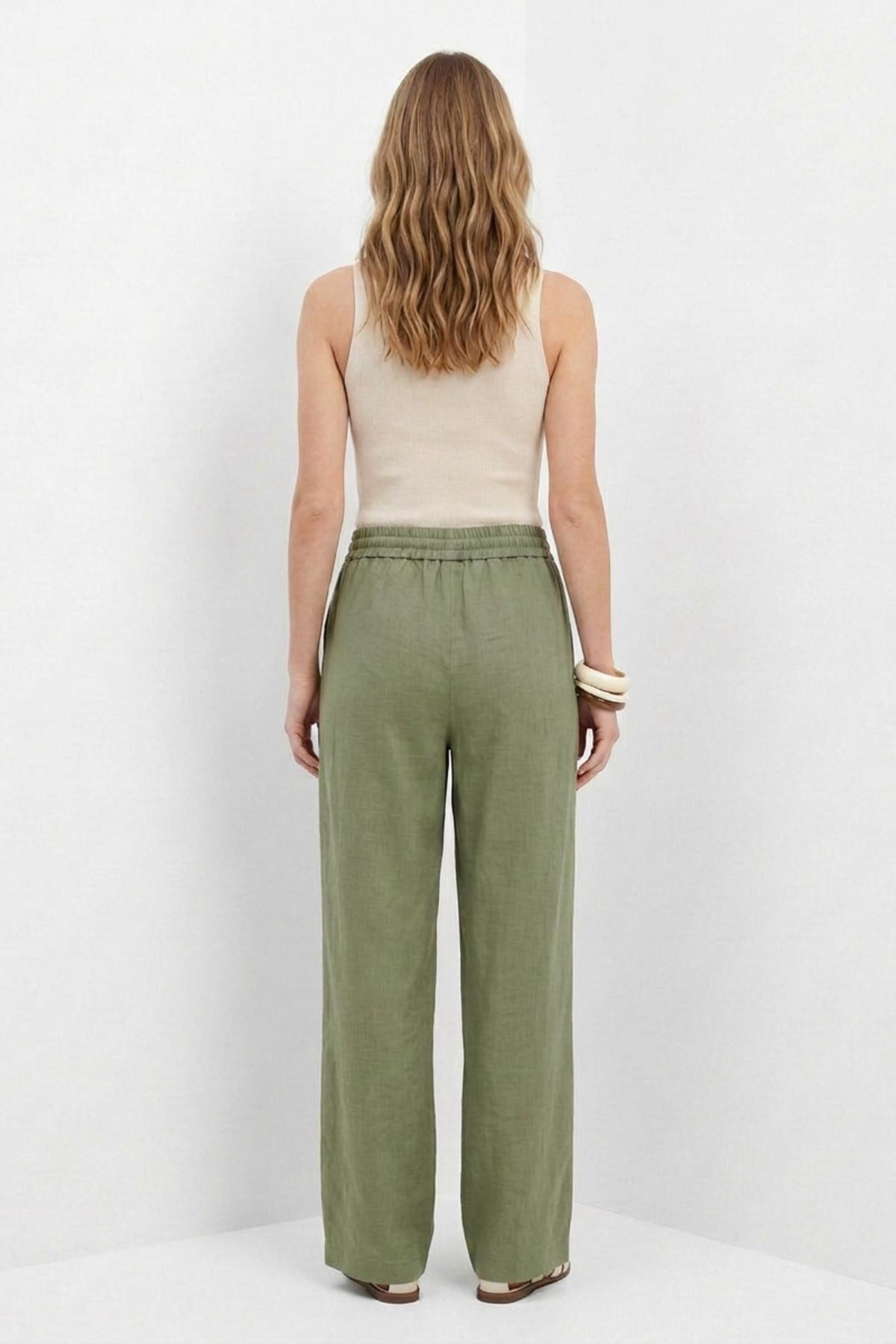 Geniş Paça Pantolon 8561A Haki 3