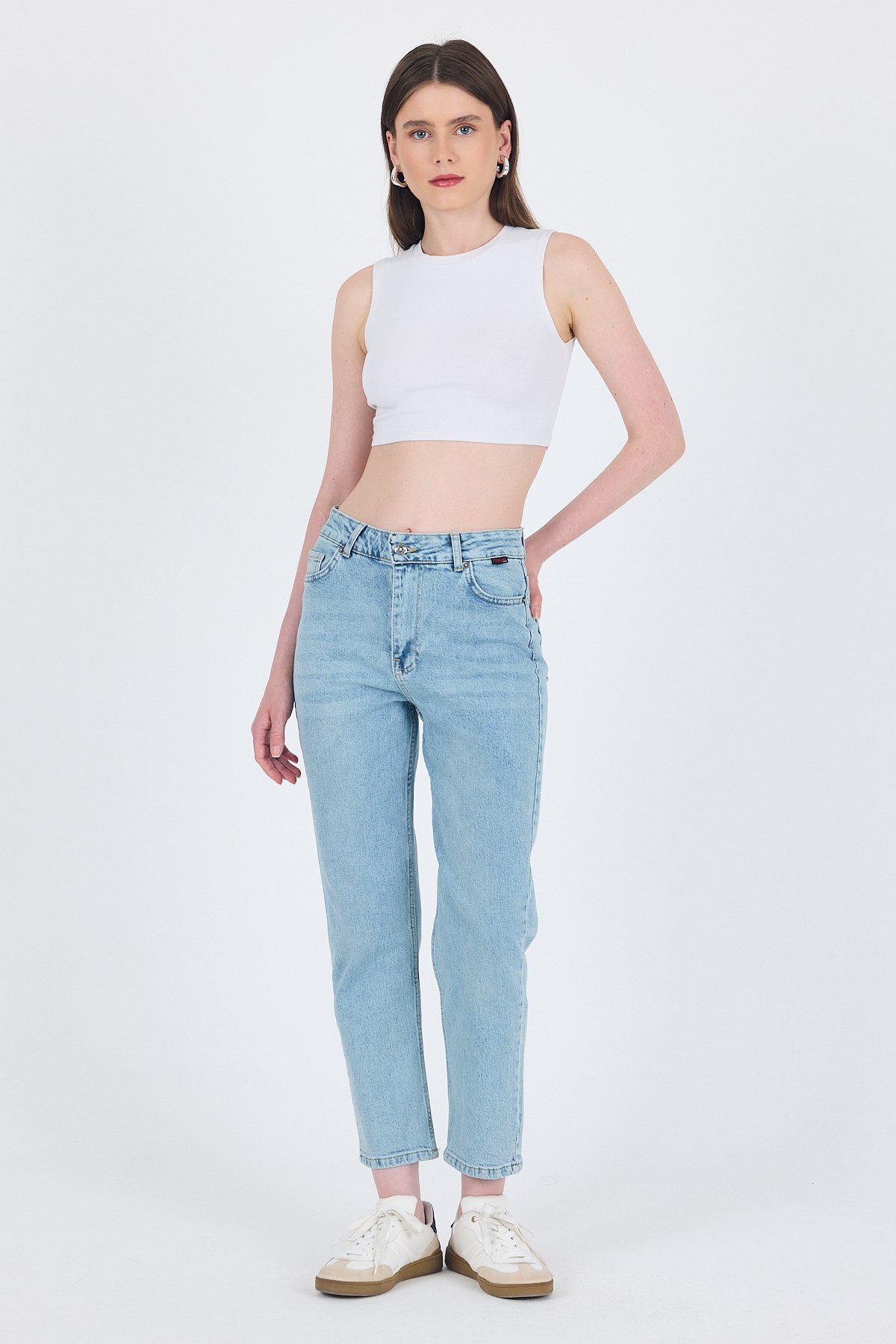 Buzkar Yüksek Bel Mom Fit Jean Pantolon 1050