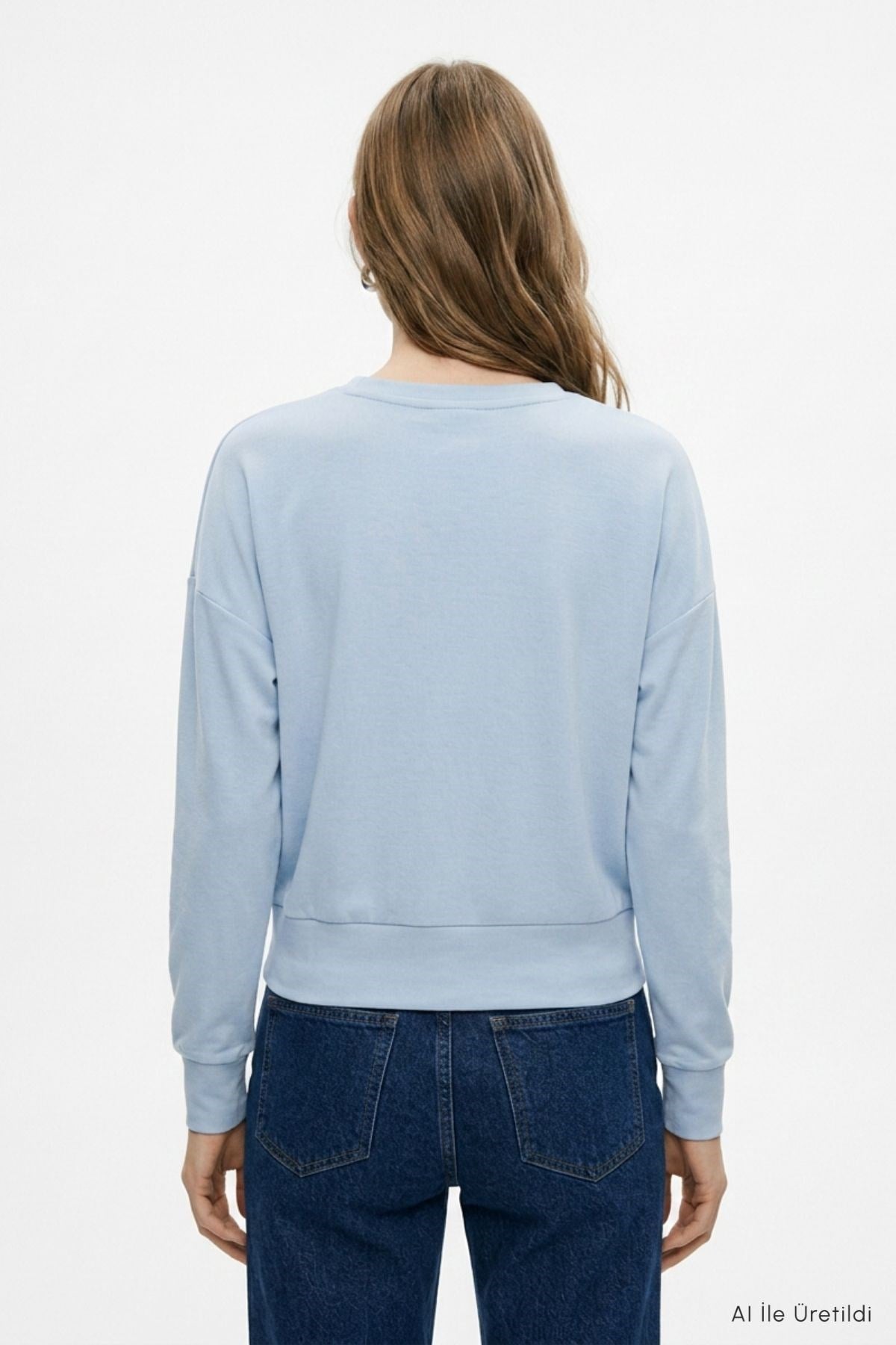 Bisiklet Yaka Sweat 8307A Mavi 3