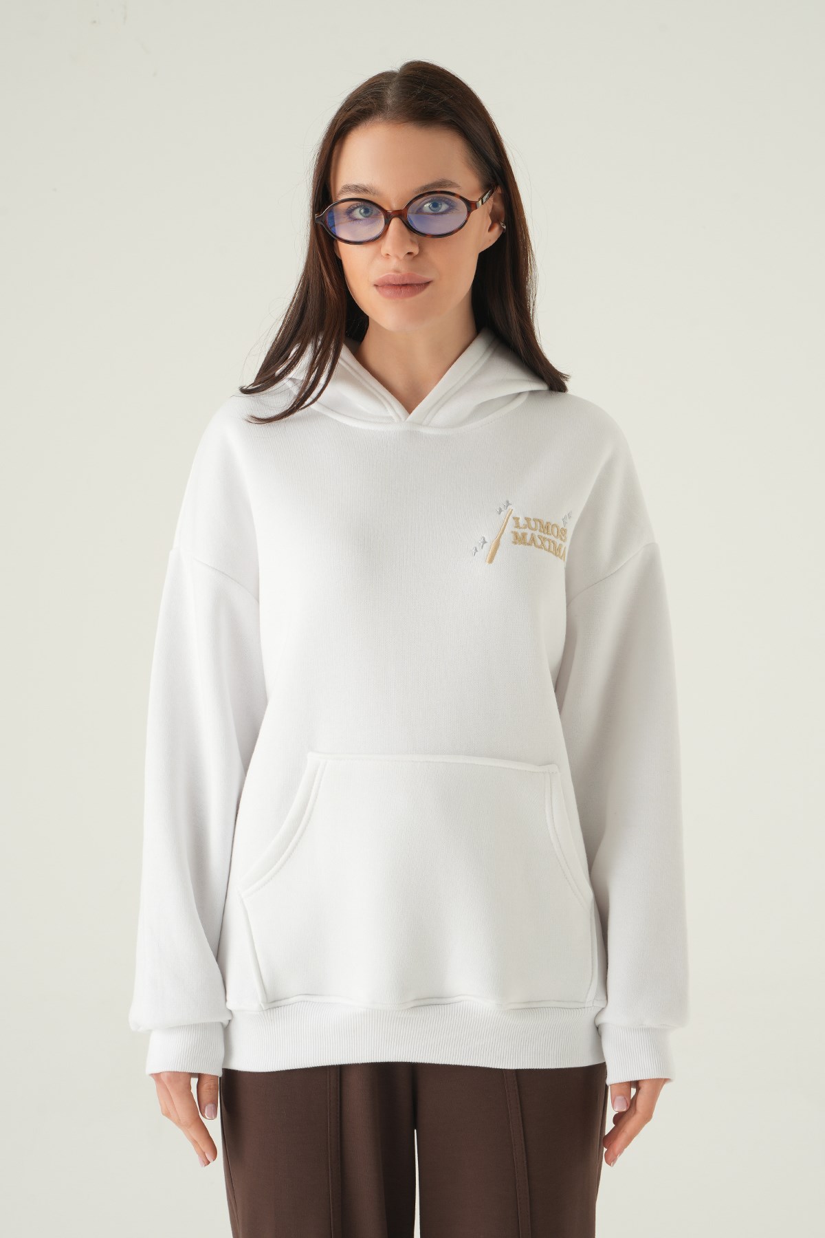Kapüşonlu Sweat 1203 Ekru