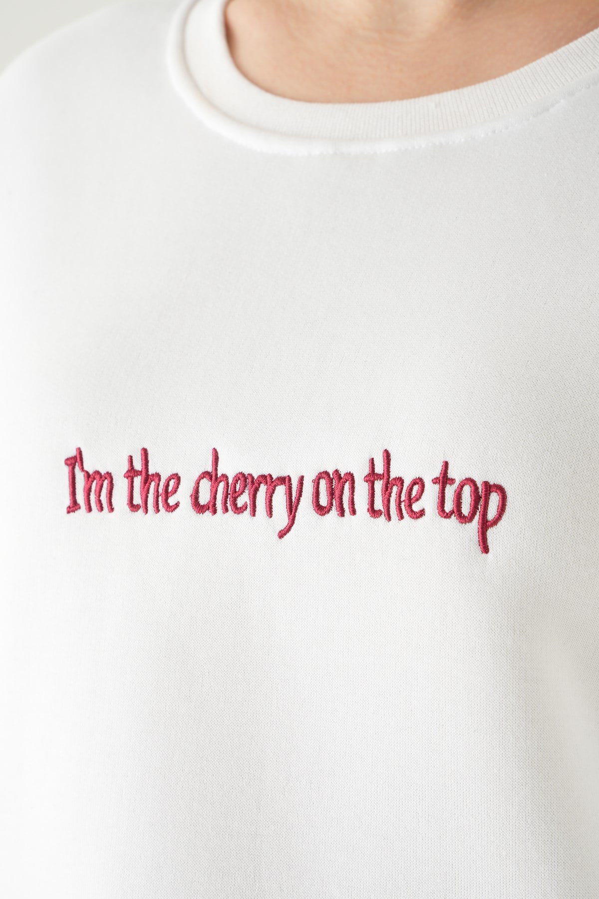 Cherry On Top Baskılı Sweat 1041 Krem 4