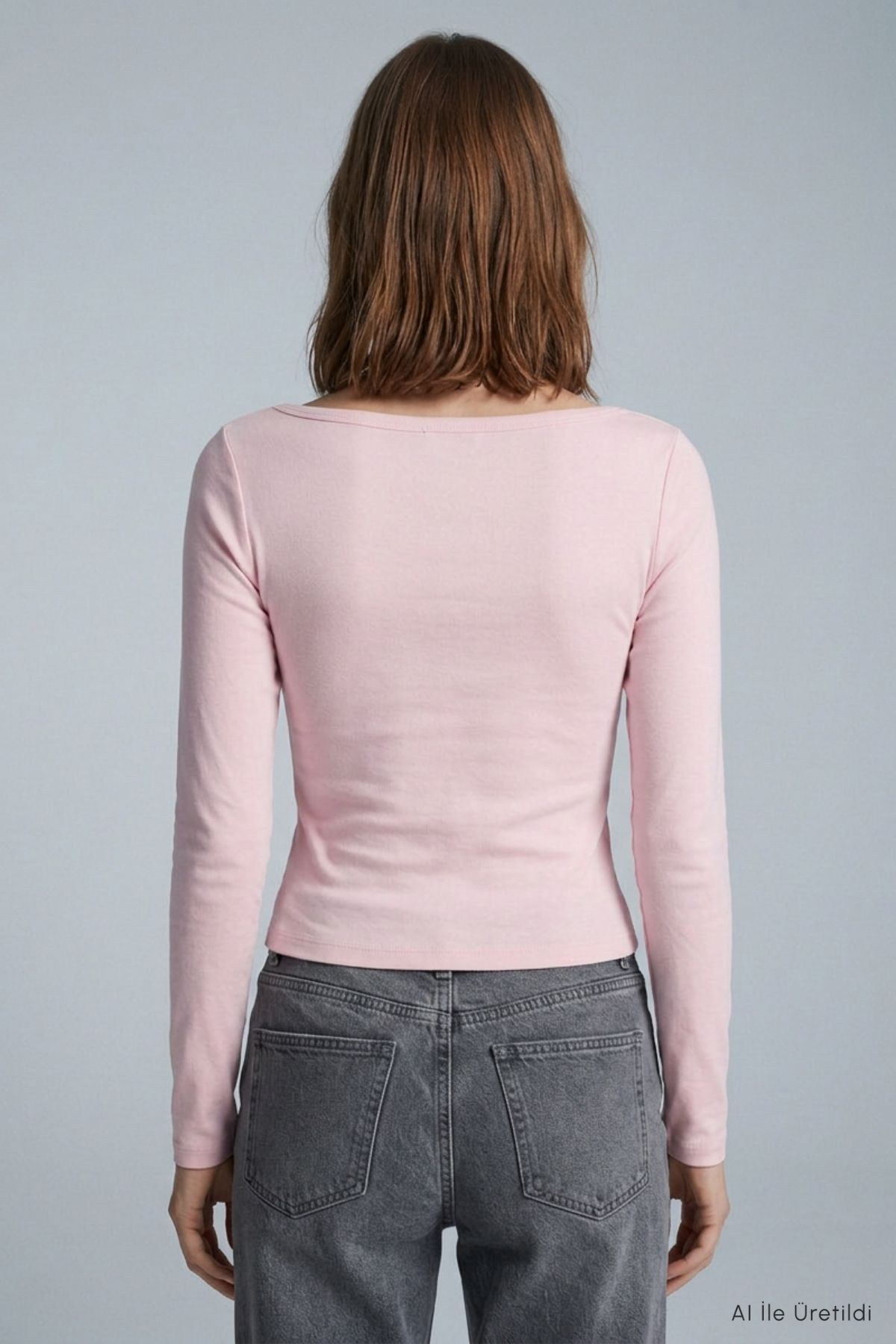 Kayık Yaka Basic Penye Body 744 Pembe 4