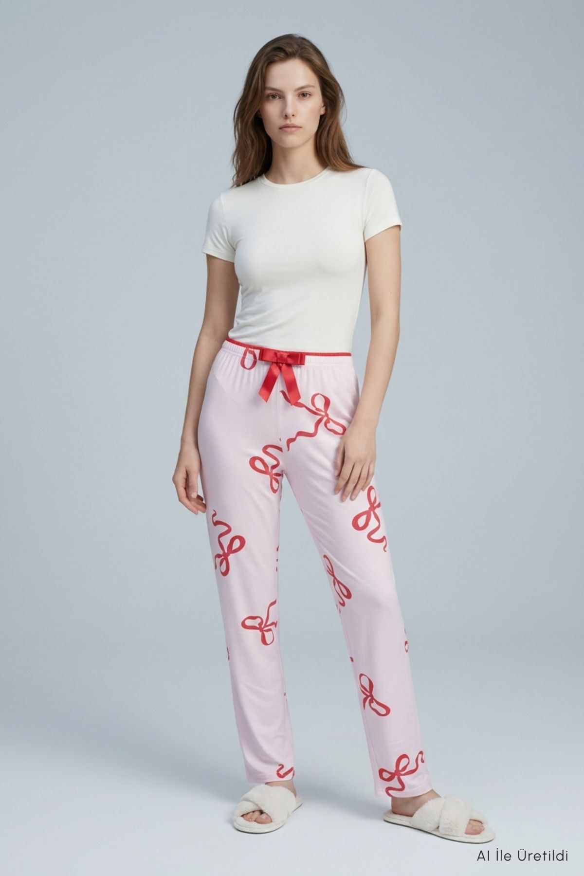 Kurdele Desen Pijama 4555 Pembe 2