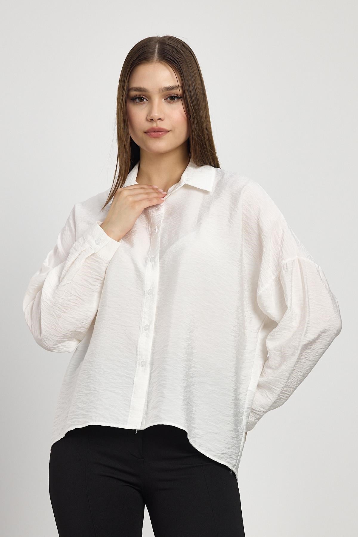 Oversize Klasik Gömlek 4316A Beyaz 3