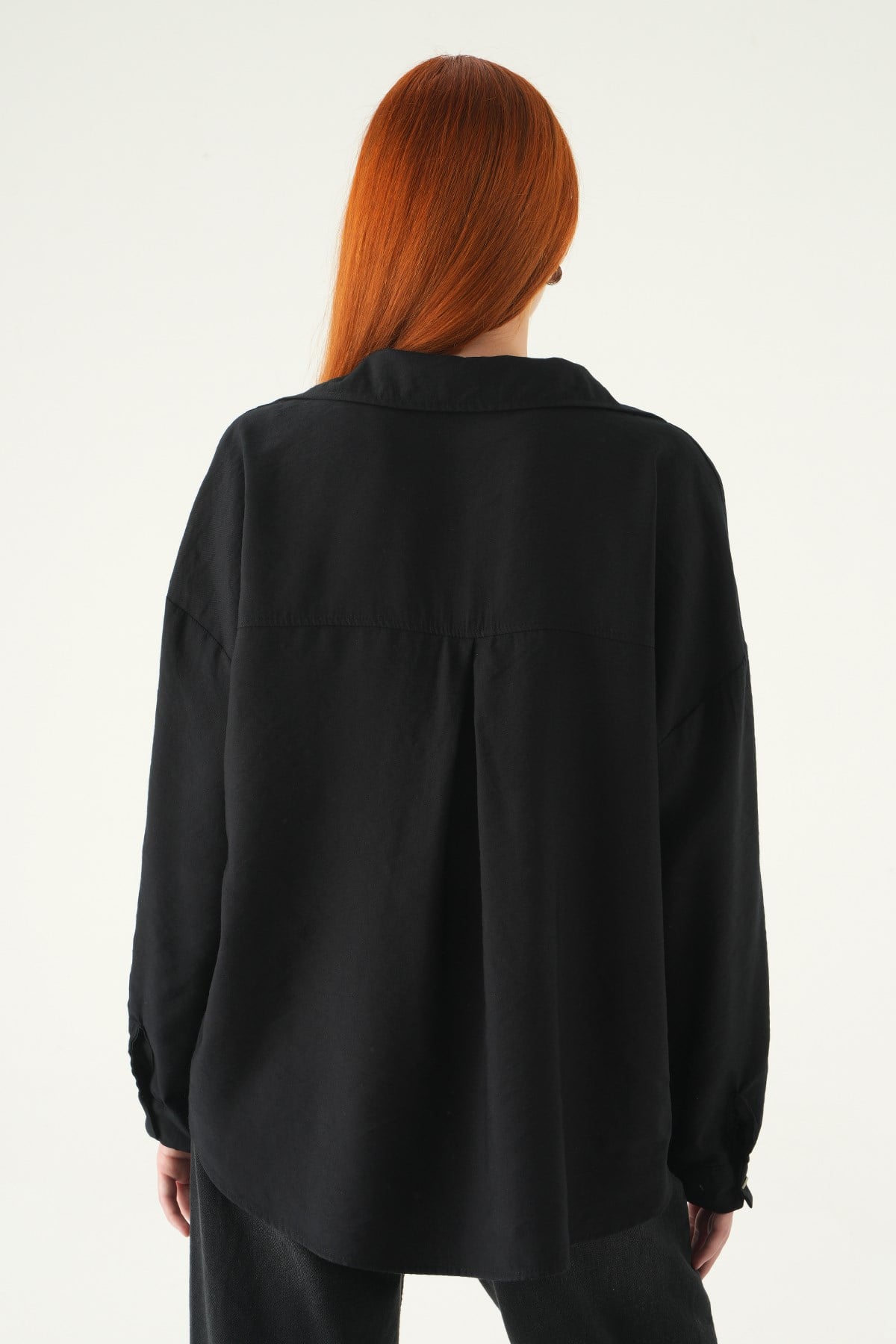 Siyah Oversize Gömlek 2893 5
