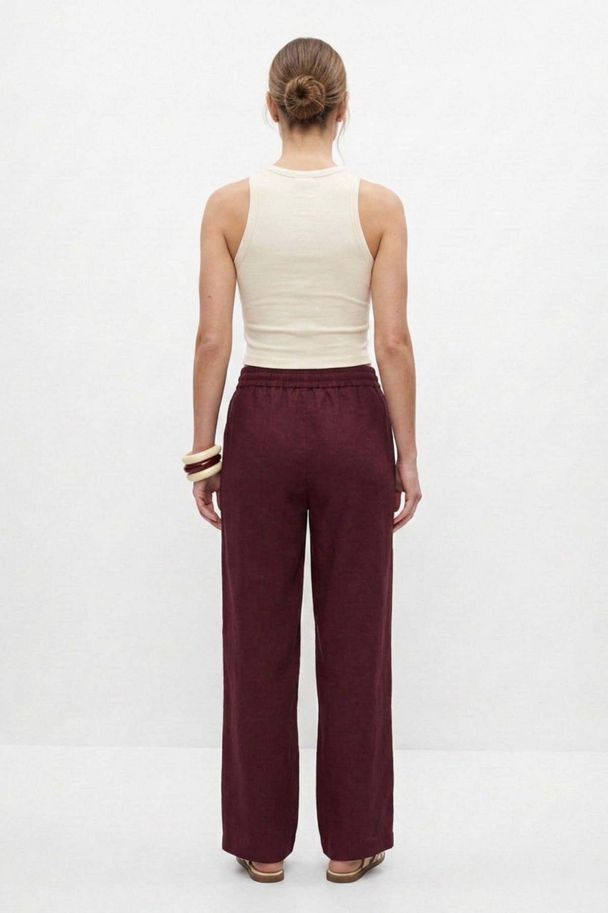 Geniş Paça Pantolon 8561A Mürdüm 3