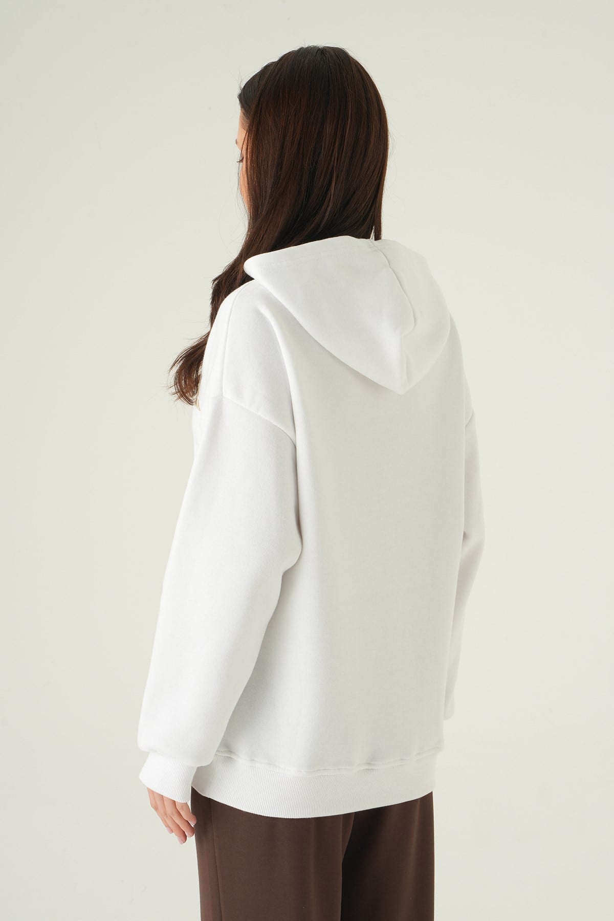 Kapüşonlu Sweat 1203 Ekru 5
