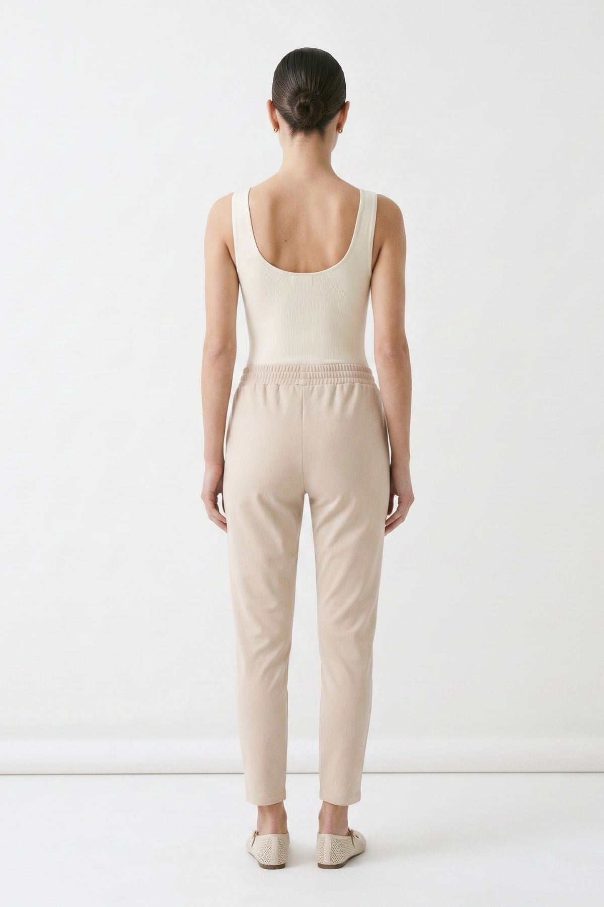 Beli Lastikli Cepli Dar Paça Pantolon 3211 Bej 4