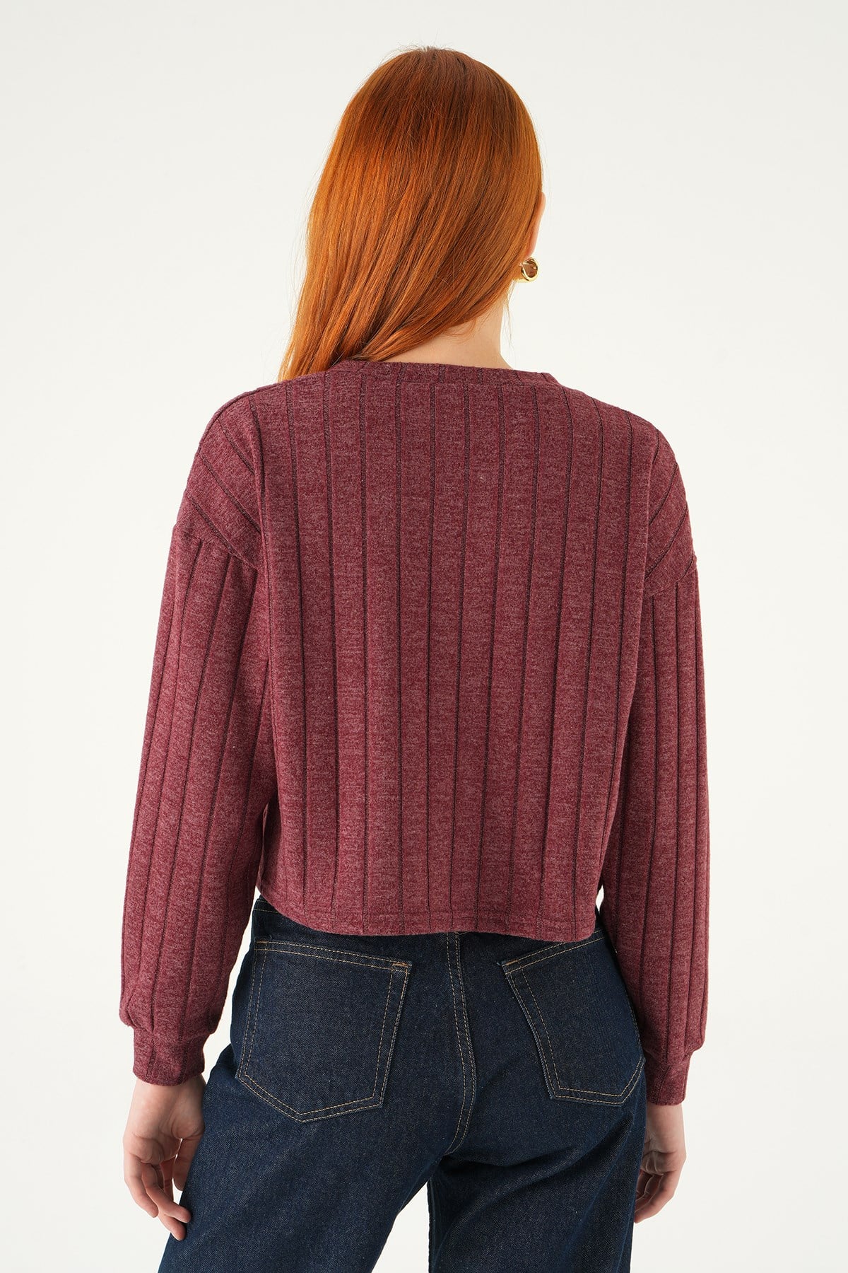 V Yaka Bluz 8259A Bordo 5