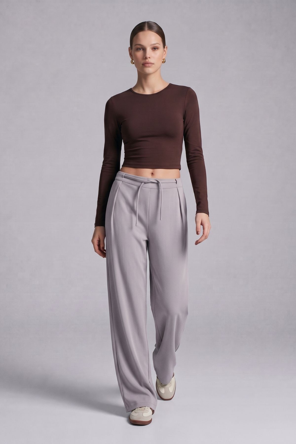 Geniş Paça Pantolon 8425A Gri 2