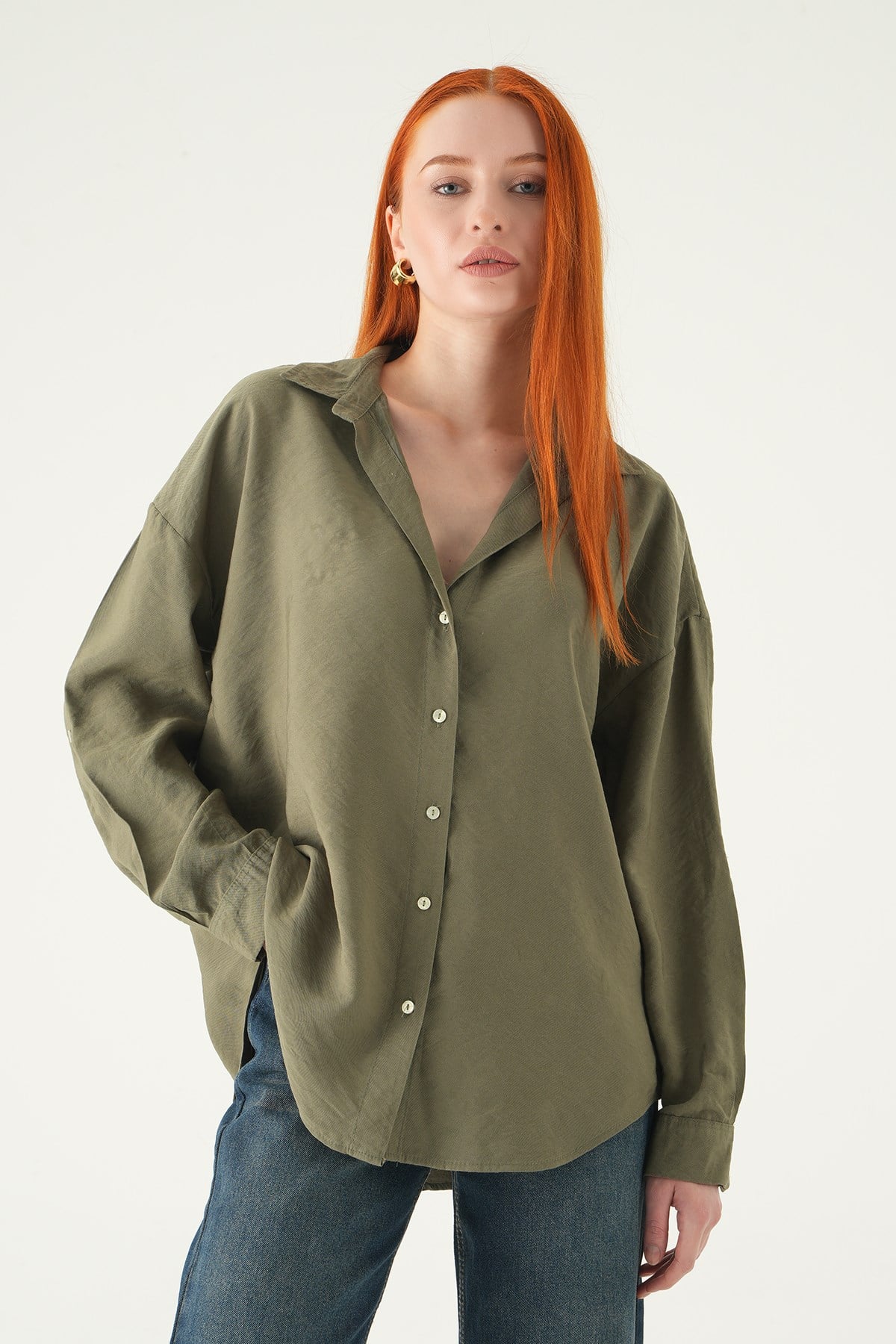 Haki Oversize Gömlek 2893 2
