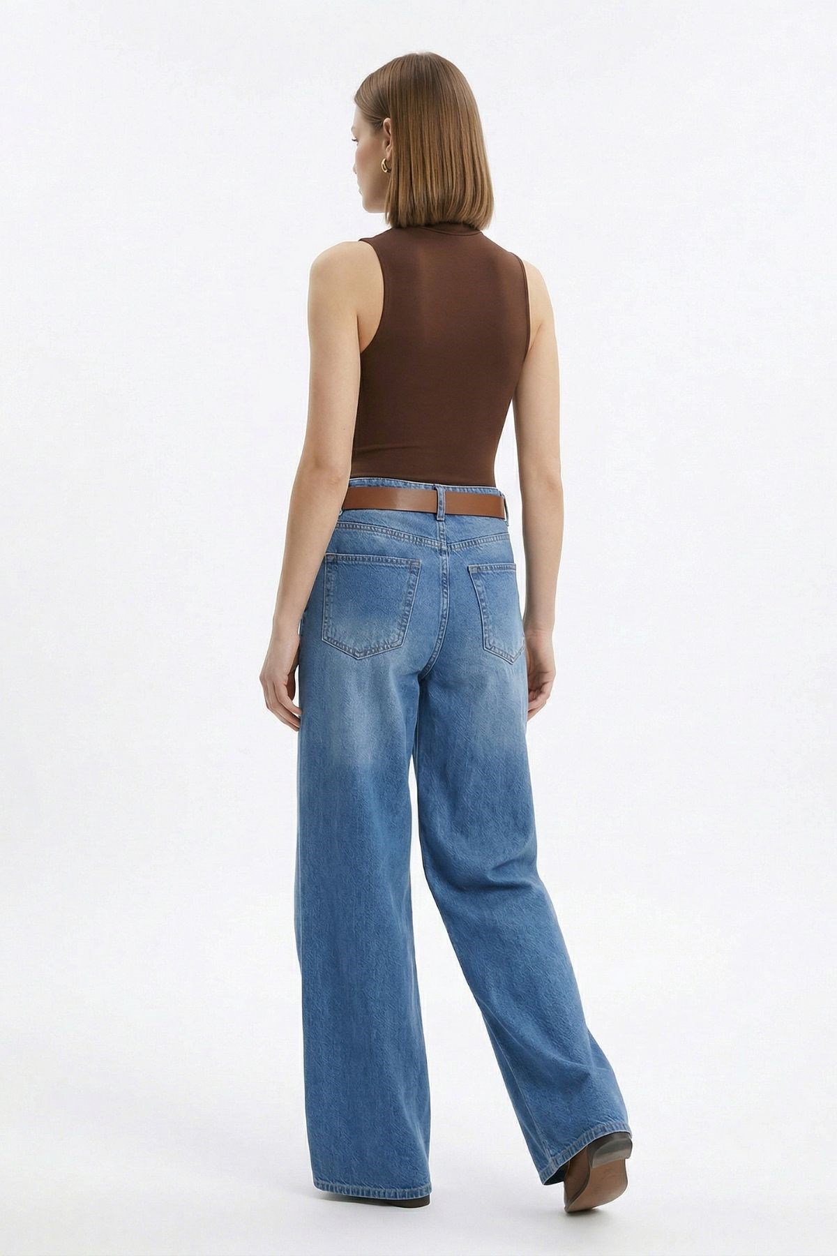Yan Cepli Palazzo Jean 3079-1 Açık Mavi 3