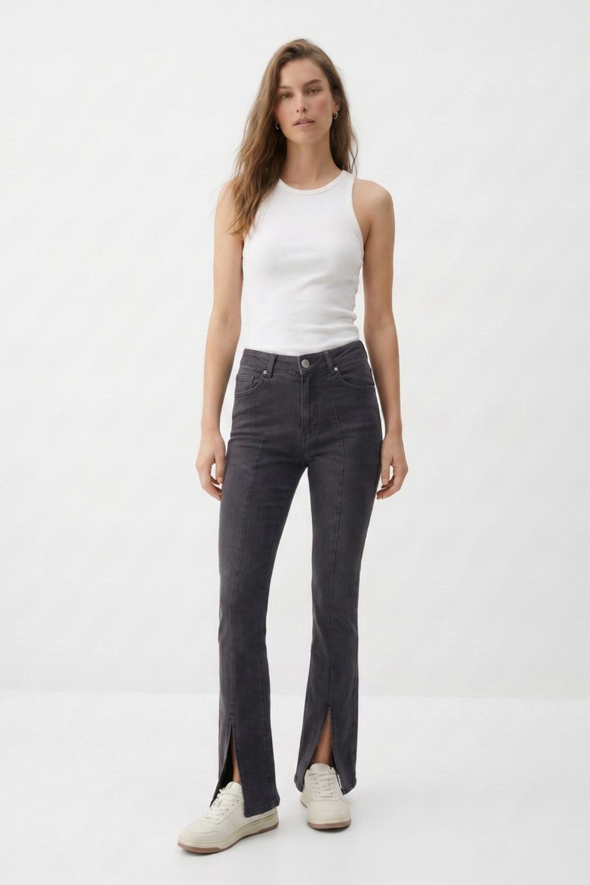 İspanyol Paça Pensli Jean 576 Füme 3