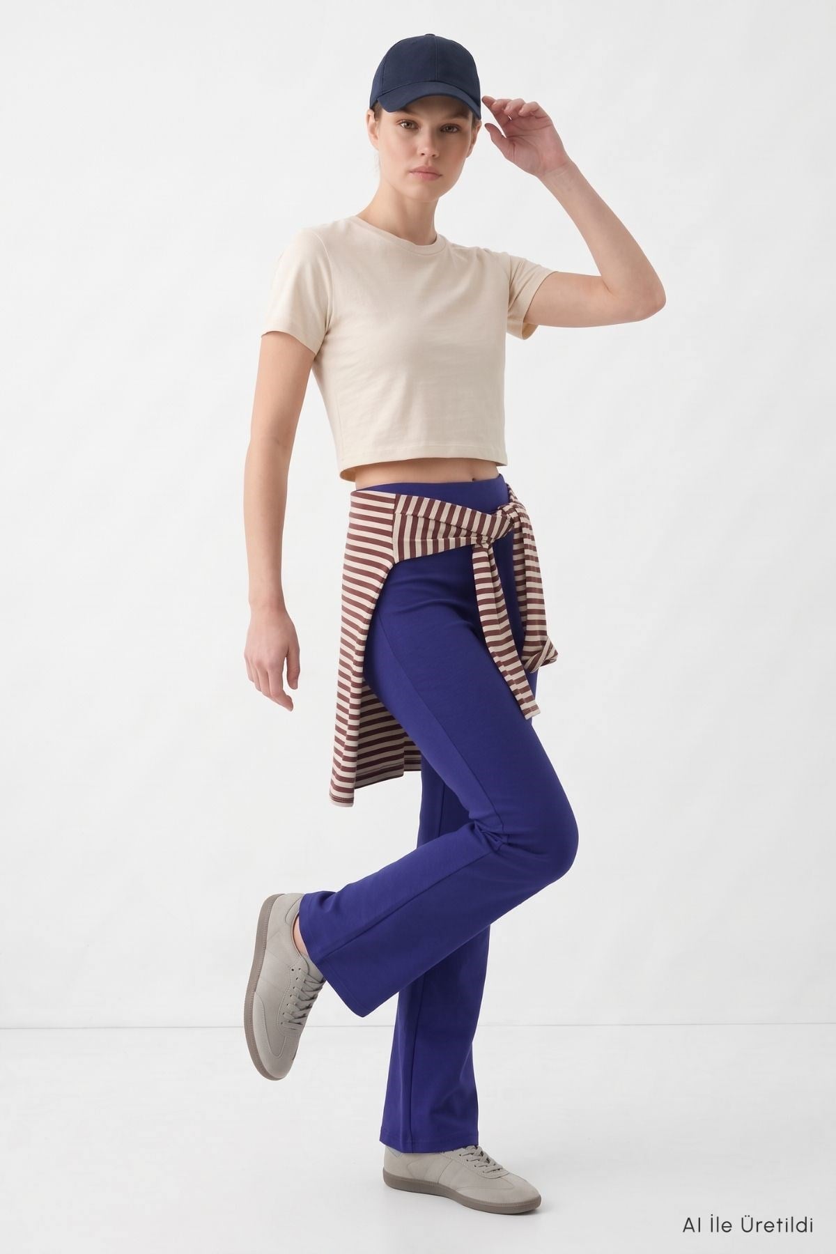 Yüksek Bel Geniş Paça Pantolon 8543A Laci 3
