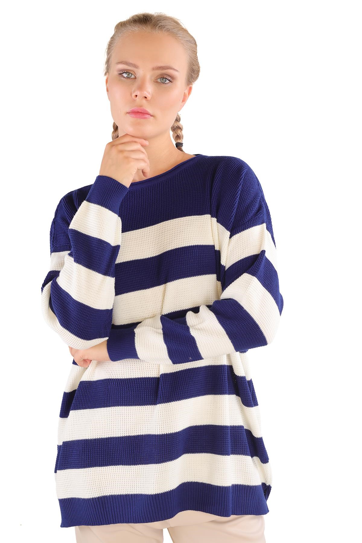Bisiklet Yaka Çizgili Tunik 5380 Laci 5