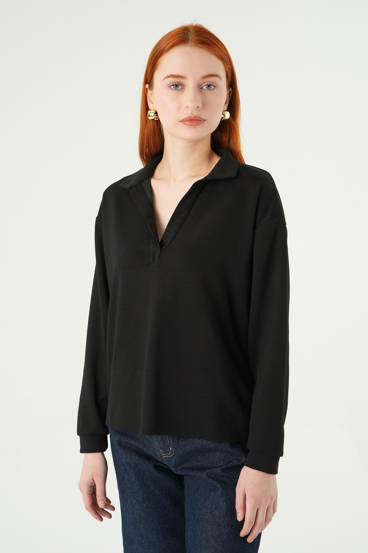Gömlek Yaka Sweat 8275A Siyah 2