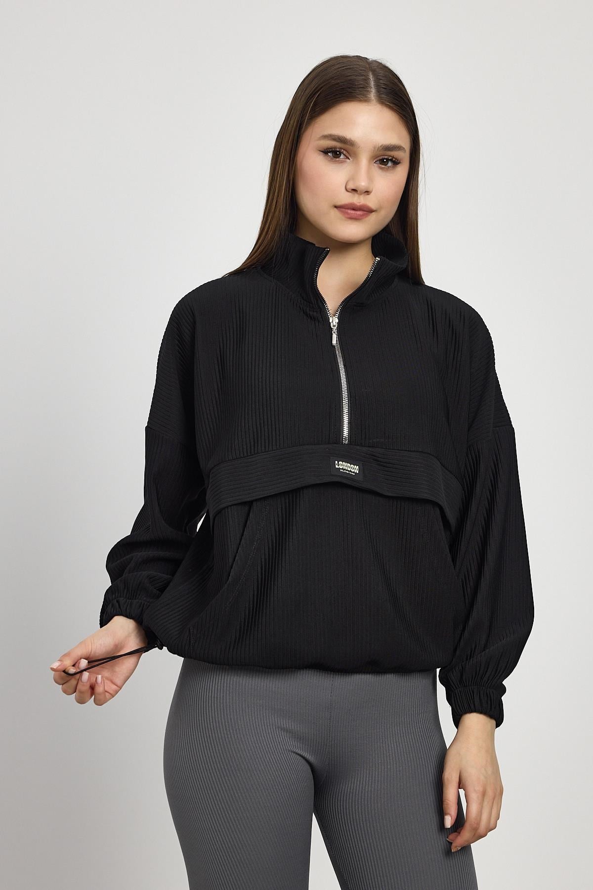 Kanguru Cep Detay Sweat 1052 Siyah