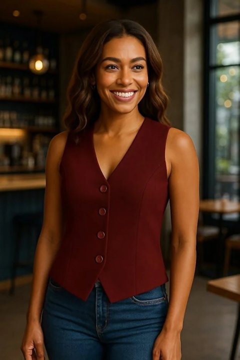 Kadın Bordo Astarlı Yelek 3