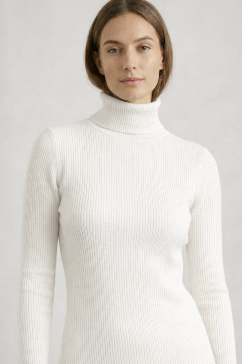 Kadın Siyah Balıkçı Yaka Slim Fit Kaşkorse Kazak 5