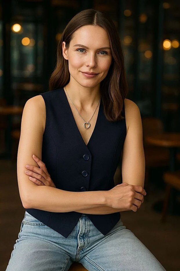 Kadın Lacivert Astarlı Yelek