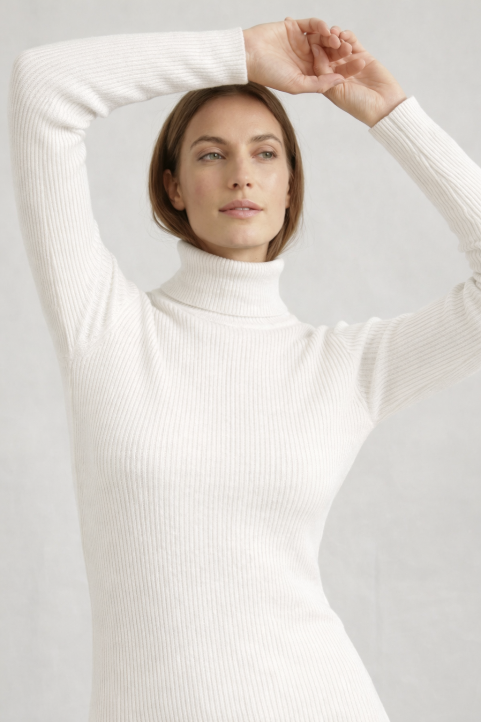 Kadın Siyah Balıkçı Yaka Slim Fit Kaşkorse Kazak